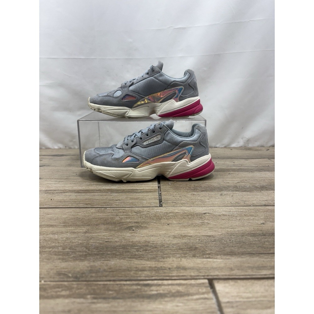 Adidas Originals Falcon Women's Running Shoes White Grey Pink CG6214 Size 7